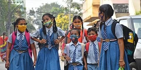Children on their way to school in Vijayawada. (File Photo | Prasant Madugula, EPS)