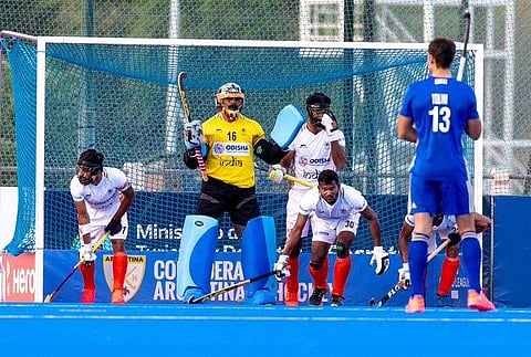 India beat Argentina 3-0. (Photo | Twitter)