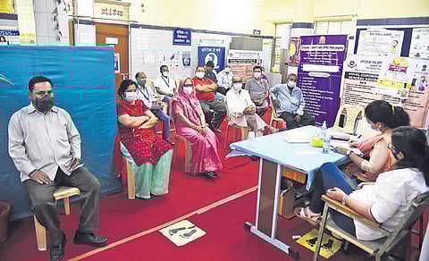 People under observation after getting Covid-19 vaccine doses at a health centre in New Delhi on Thursday | Parveen negi