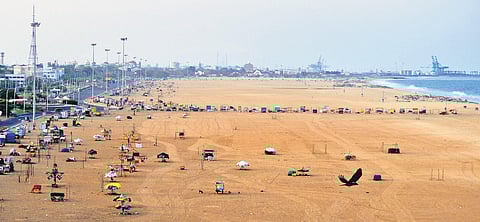 Marina Beach wearing a deserted look on Sunday amid the rising Covid cases | DEBADATTA MALLICK