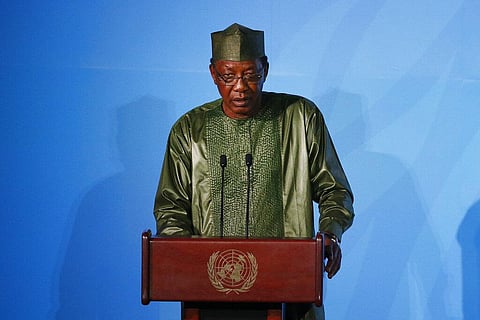 FILE - In this Monday, Sept. 23, 2019 file photo, Chadian President Idriss Deby Itno addresses the Climate Action Summit at UN Headquarters. (Photo | AP)
