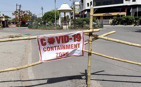 A view of a barricade in a containment zone as a preventive measure against the spread of Covid-19. (Representationl image | PTI)