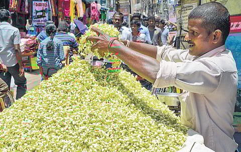 A jasmine seller at a market in Tiruchy | mk ashok kumar