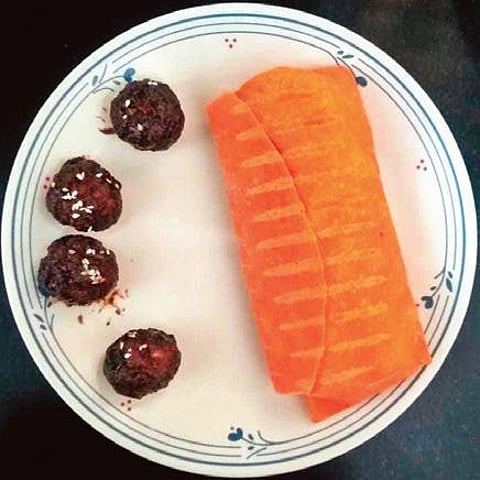 Meat Balls Cherry and a Pitawich