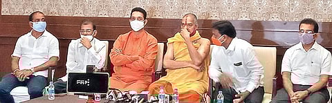 BJP state president Nalin Kumar Kateel at a press meet in Mangaluru on Friday