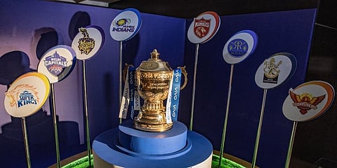 The Indian Premier League (IPL) 2021 trophy. (Photo | Twitter/@IPL)