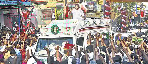 Chief Minister Edappadi K Palaniswami at a rally in Chennai on Wednesday. (Photo | Martin Louis/EPS)