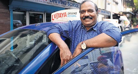 A Radhakrishnan, owner of Vijaya Driving School (Photos | Debadatta Mallick)