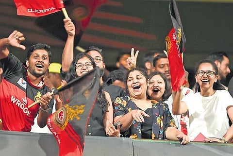 File photo of fans cheering RCB during a match