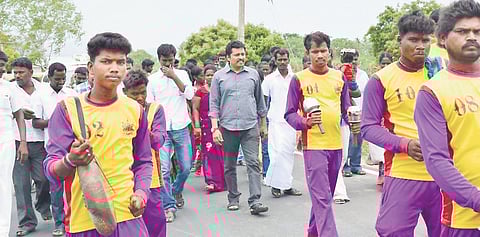 Dalits of Idayapatti, Madurai, celebrate their right to passage at the village temple, along with Kathir and his team who worked to get them that freedom