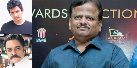 (Clockwise) Director KV Anand, Chandruchur Singh and Jiiva. (Photo| Cinema Express)