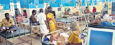Attenders present inside Covid ward of Virudhunagar GH | Express