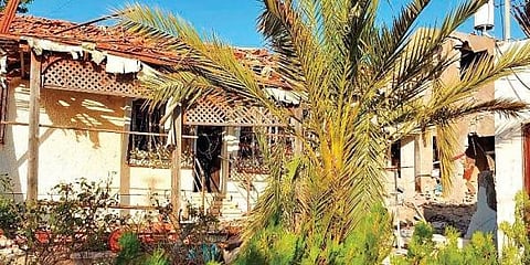 The house where Soumya Santhosh was working that was destroyed in the mortar attack at Ashkelon in Israel on Tuesday | Express