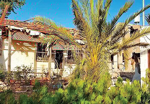 The house where Soumya Santhosh was working that was destroyed in the mortar attack at Ashkelon in Israel on Tuesday | Express