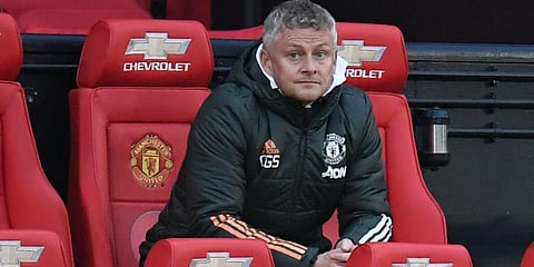 Ole Gunnar Solskjaer reacts during the EPL soccer match between Manchester United and Liverpool, at the Old Trafford Stadium. (Photo | AP)
