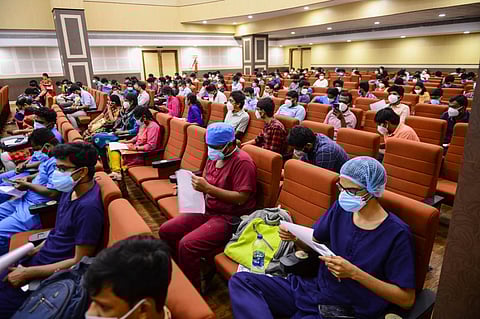 Corporation commissioner Gagandeep Singh Bedi welcomed them at the orientation ceremony at Ripon Buildings in Chennai on Friday (Express Photo | Debadatta Mallick)
