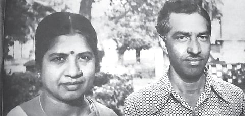 Kanaka Murthy with husband Narayana Murthy. (Photo| EPS)