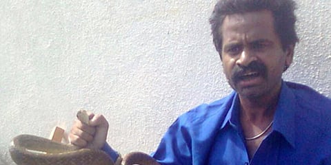 Girish M is a known name among snake rescuers in Mysuru. (Photo| EPS)
