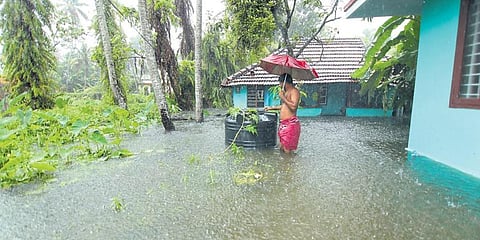 A man checks the drinking water take at his house at Kannankulangara near Tripunithura. (Photo| Arun Angela, EPS)