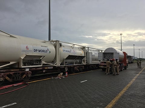 The liquid oxygen, in three cryogenic tankers, arrived at 3:30 am, an official release said.