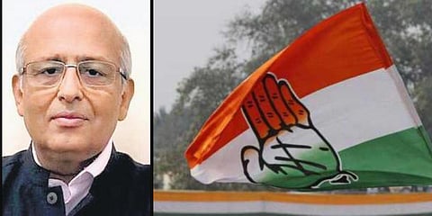 Noted virologist Shahid Jameel (L) and Congress flag. (File photo)