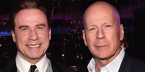 Hollywood actors John Travolta and Bruce Willis (Photo | AP)