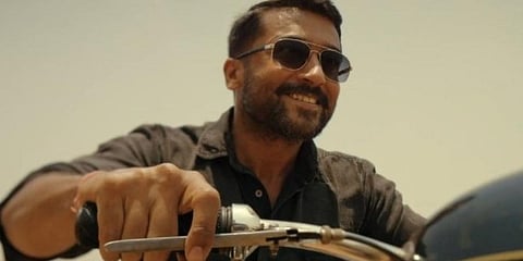 A still from 'Soorarai Pottru'.