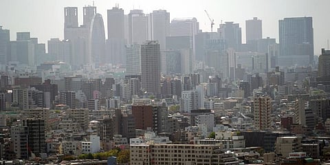 The Japanese economy contracted at an annual rate of 5.1% in January-March, slammed by a plunge in spending over the coronavirus pandemic. (Photo | AP)