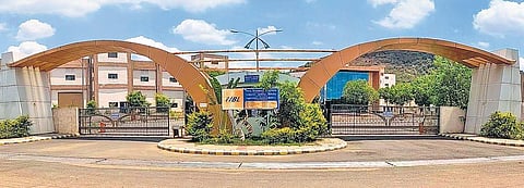 The entrance of HLL Biotech Integrated Vaccine Complex (IVC) located in Chengalpattu, on Tuesday | DEBADATTA MALLICK