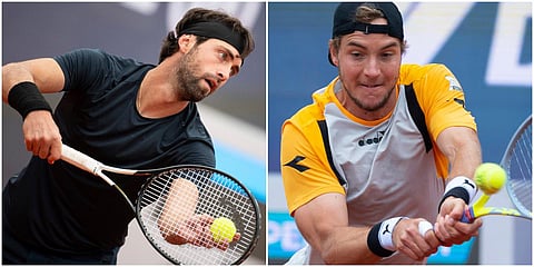 Nikoloz Basilashvili (L) and Jan-Lennard Struff (Photo| AP)