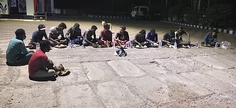 Fighting fatigue and exhaustion, they were found slumped on the ground at a roadside catching their breath.