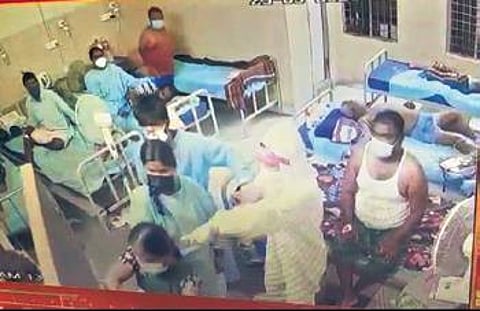 A clip from CCTV footage at the VIMS Hospital shows the assault on the doctor.