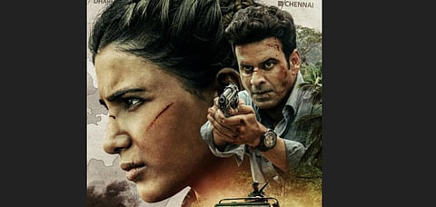 Manoj Bajpayee and Samantha Akkineni in a still from 'The Family Man' (Photo | Amazon Prime, Twitter)