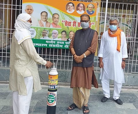 An oxygen bank, set up by former union agriculture minister and Motihari MP Radha Mohan Singh, saved the lives of 275 Covid-19 patients in Bihar (Photo | EPS)