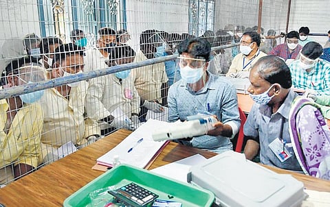 Counting going on at SV Arts College in Tirupati on Sunday | Madhav K