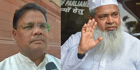 Assam Pradesh Congress Committee President Ripun Bora and AIUDF chief Badruddin Ajmal (Photos | ANI, PTI)