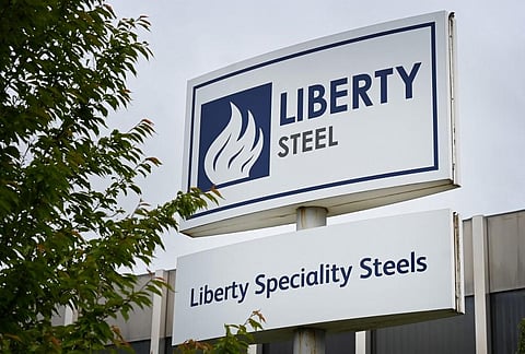 A sign at Liberty Steel's Stocksbridge steel plant on May 26, 2021 in Stocksbridge, northern England. (Photo | AFP)