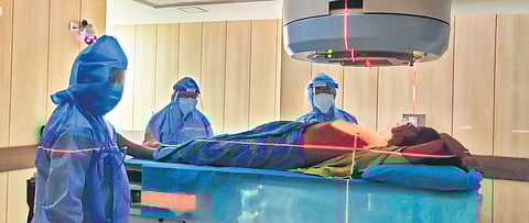 Trials of radiation therapy on a Covid patient underway at Harshamitra Cancer Centre in Tiruchy | Express