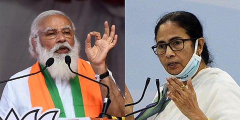 PM Narendra Modi and Bengal CM Mamata Banerjee (Photos | PTI)