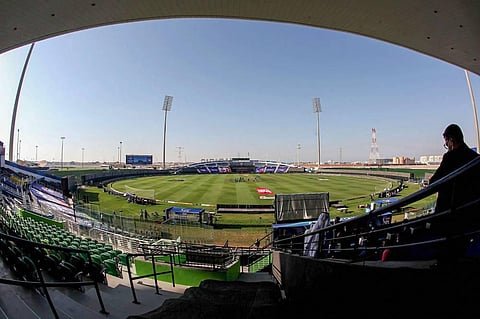 A view of the ground before the start of the first match IPL 2020 between Mumbai Indians and the Chennai Super Kings at Sheikh Zayed Stadium Abu Dhabi UAE Saturday Sept. 19 2020. (Photo | PTI)