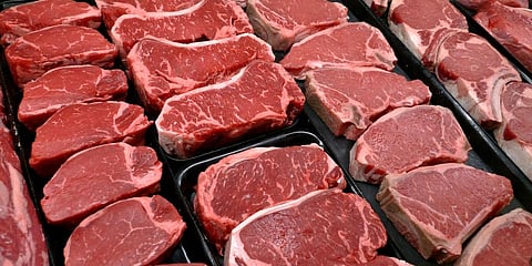 Steaks and other beef products are displayed for sale at a grocery store in McLean. (Photo | AP)