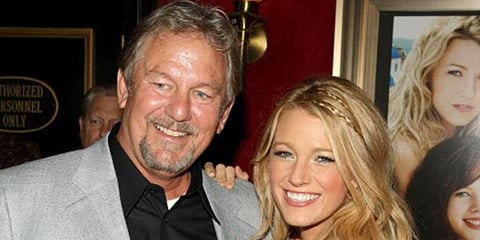 Hollywood actress Blake Lively and her father actor Ernie Lively (Photo | AFP)