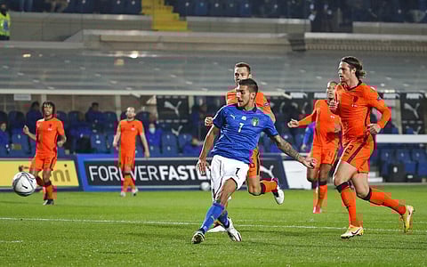 Italy asked UEFA for permission to replace injured midfielder Lorenzo Pellegrini (in blue) (Photo | AP)