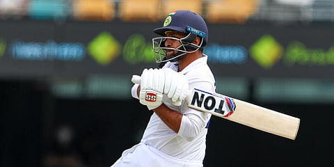 Shardul Thakur bats during play on day three of the fourth Test between India and Australia at the Gabba. (Photo | AP)