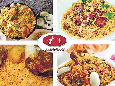 Variety of biryanis delivered by JustMyRoots