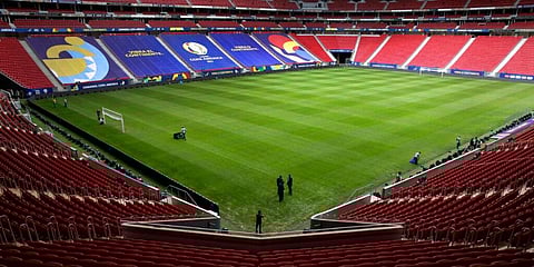 Employees prepare the National Stadium for the Copa America tournament in Brasilia, Brazil. (Photo | AP)