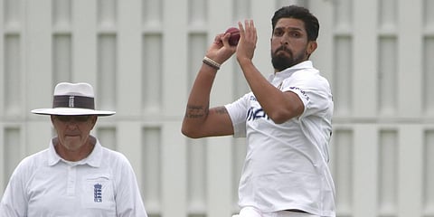 Ishant Sharma bowling during the intra-squad practice match. (Photo| Twitter/ @BCCI)