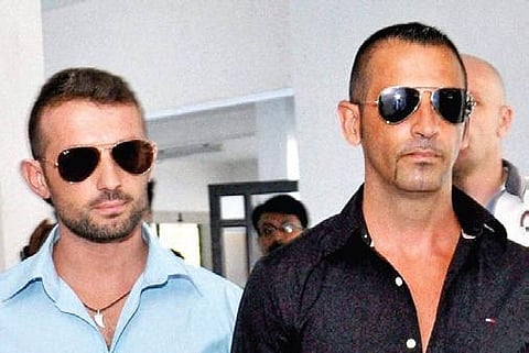 (R) Italian marines Massimiliano Latorre and Salvatore Girone