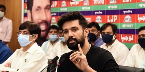 Chirag Paswan speaks to the media in New Delhi (Photo | Parveen Negi, EPS)