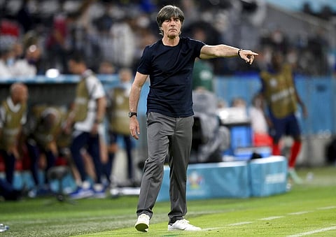 Germany's manager Joachim Loew gestures during the Euro 2020 soccer championship group F match between France and Germany at the Allianz Arena stadium in Munich. (Photo | AP)